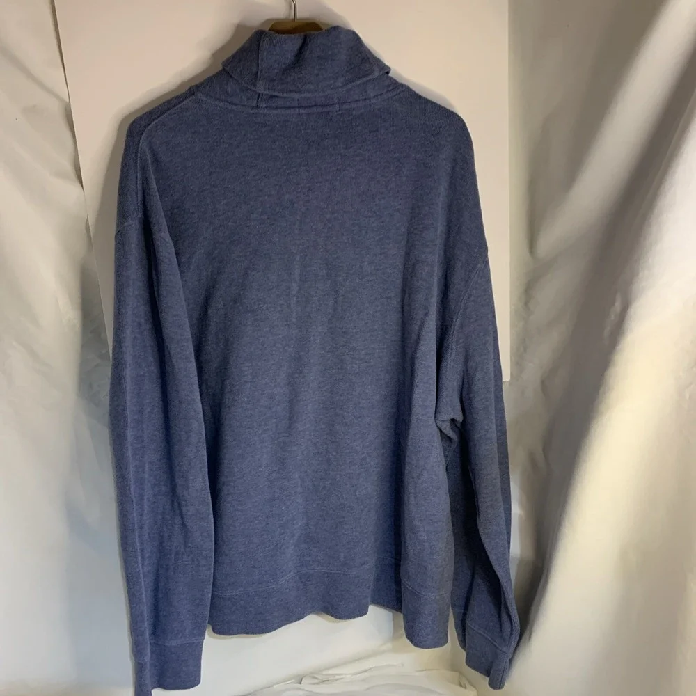 Polo Ralph Lauren Cotton Mock Neck Button Pony LS‎ Sweater Pullover Blue Men XXL